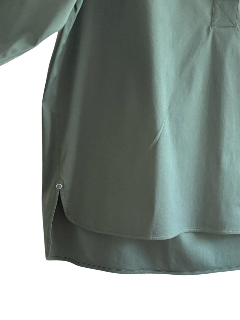 Lafayette 148 New York Forest Green Popover Tunic S Henley Top - Picture 4 of 8